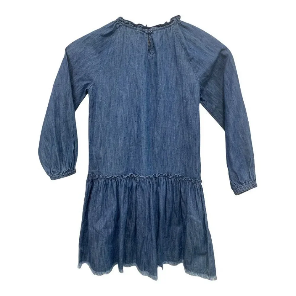 Gap Girls‎ Size M Denim Dress Cotton Dark Indigo Drop Waist